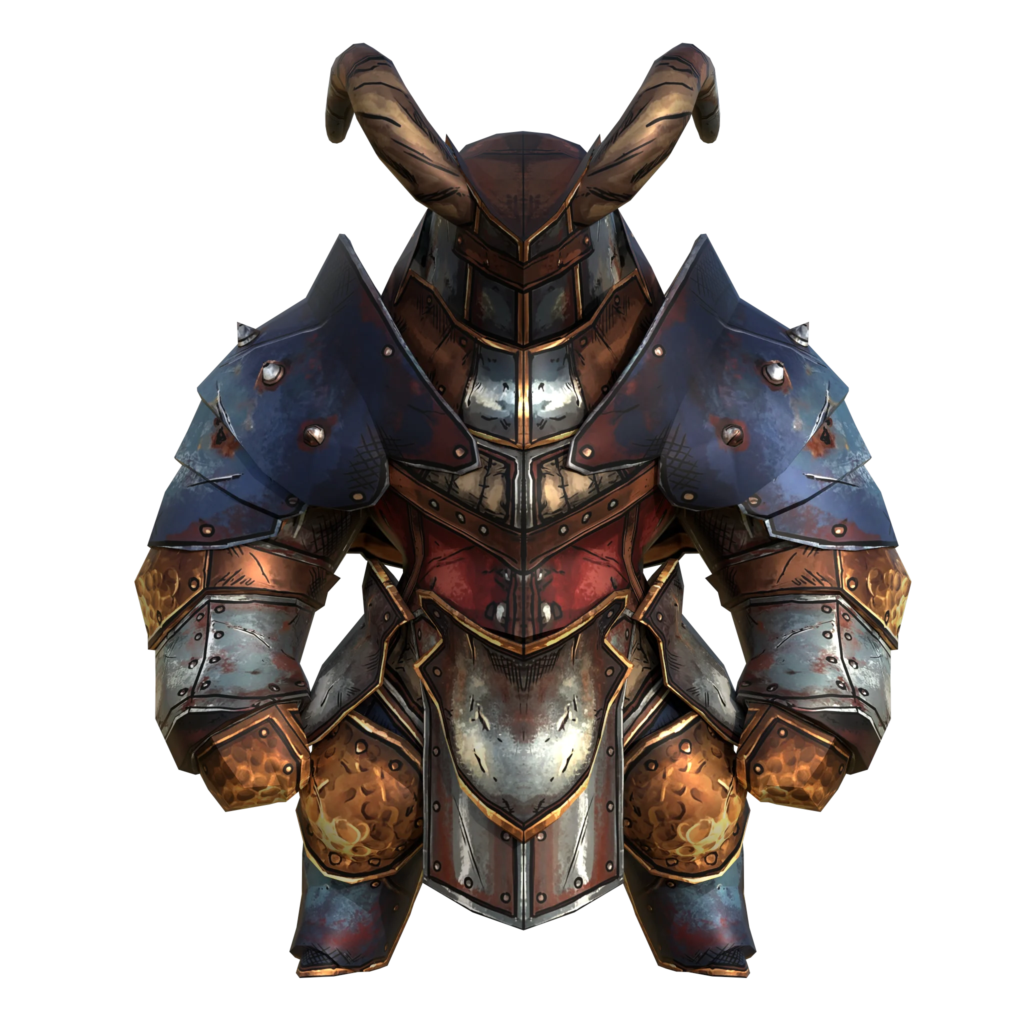 Chunky knight retextured in Borderlands style armor
